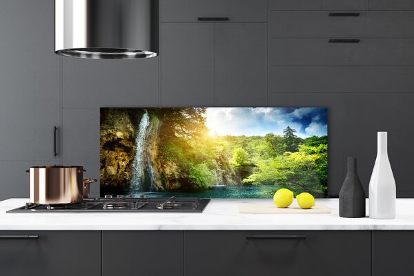 Nástenný panel  Vodopád stromy príroda 125x50 cm
