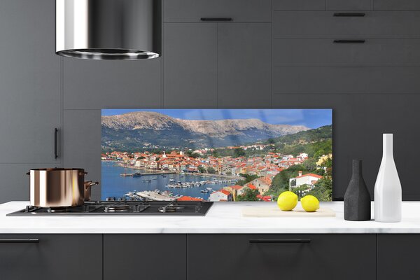 Nástenný panel  Mesto hora more krajina 125x50 cm