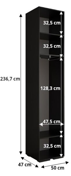 Predsieňová skriňa SAVELA 1 - 50 cm, čierna