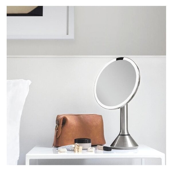 Kozmetické zrkadlo s osvetlením/zväčšovacie (5x) ø 20 cm Sensor – simplehuman