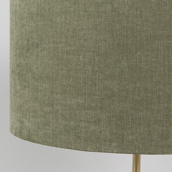 Stolná lampa mosadz s zeleným tienidlom 35 cm - Kaso
