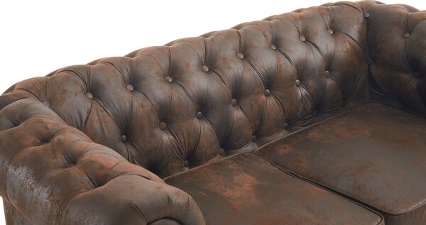 SEDAČKA CHESTERFIELD, drevo, textil, hnedá, čierna Xora - Sedačky