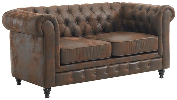 SEDAČKA CHESTERFIELD, drevo, textil, hnedá, čierna Xora - Sedačky