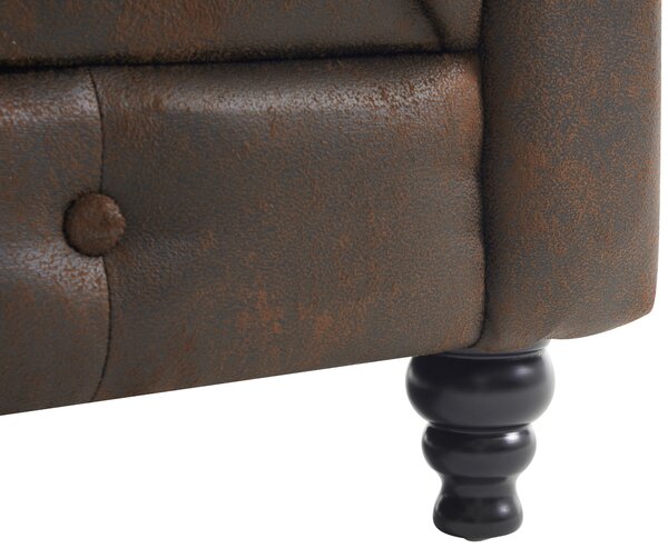 SEDAČKA CHESTERFIELD, drevo, textil, hnedá, čierna Xora - Sedačky