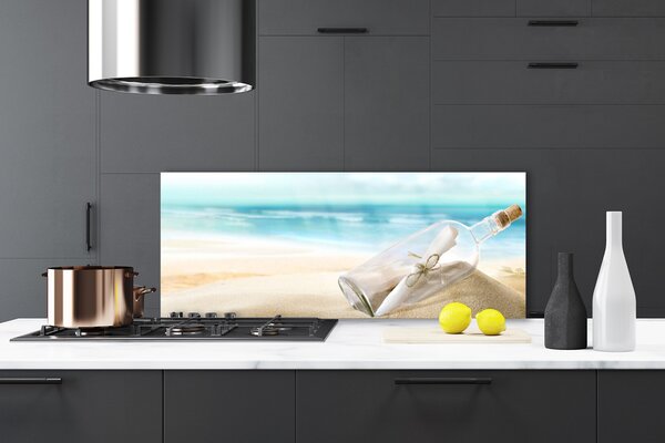 Nástenný panel  Pláž fľaša list umenie 125x50 cm