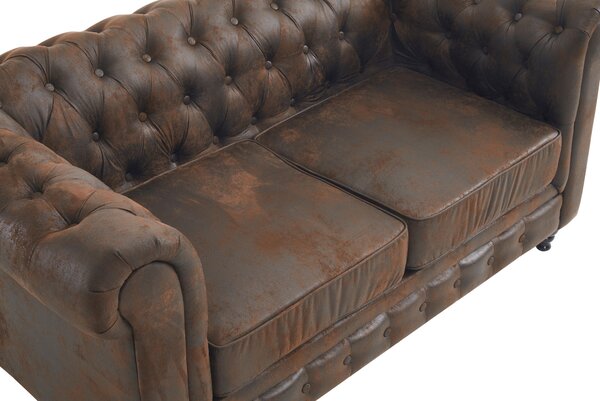SEDAČKA CHESTERFIELD, drevo, textil, hnedá, čierna Xora - Sedačky
