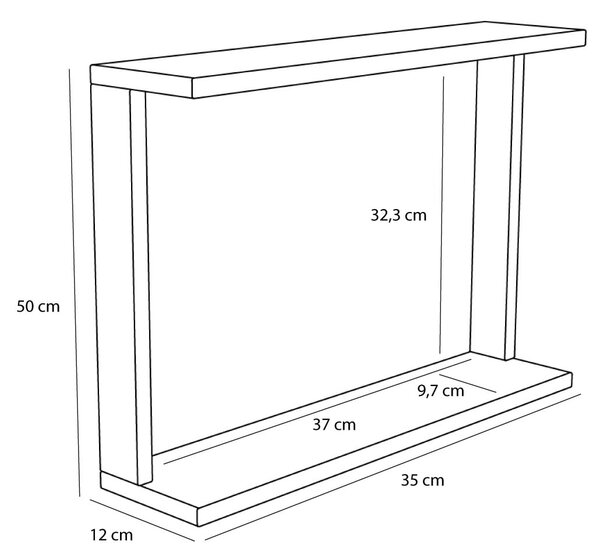 Zrkadlo v dubovom ráme Base Natural 50 × 35 cm