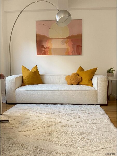 Biely prateľný ručne tkaný vlnený koberec 170x240 cm Enkang Ivory – Lorena Canals
