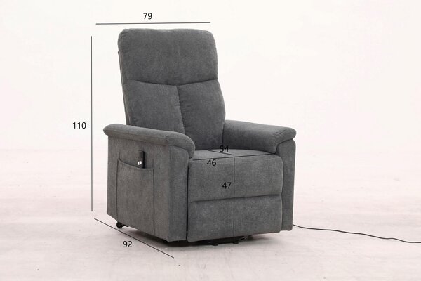 RELAXAČNÉ KRESLO, textil, sivá Cantus - Kreslá