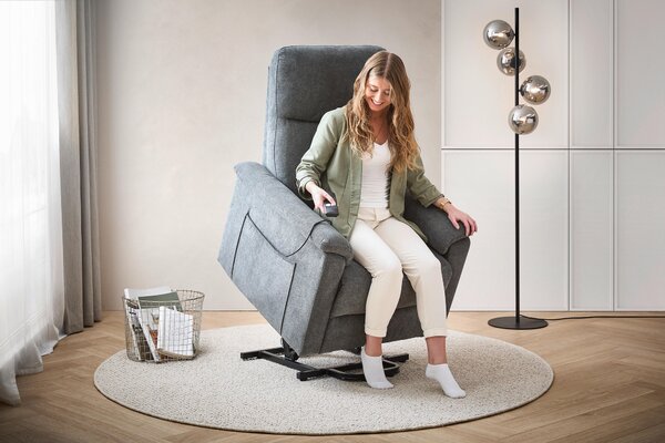 RELAXAČNÉ KRESLO, textil, sivá Cantus - Kreslá