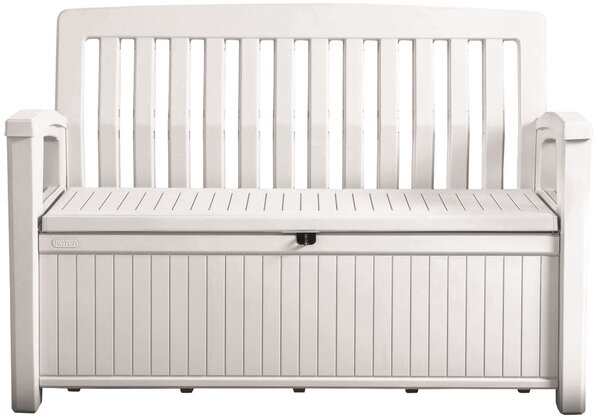 Záhradná lavica Keter Patio 227 L - 138,6 x 63,5 x 88 cm - biela
