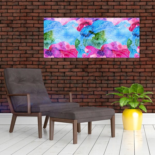 Obraz - Farebné vlny (120x50 cm)