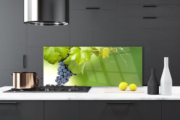 Sklenený obklad Do kuchyne Hrozno listy kuchyňa 125x50 cm
