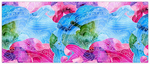 Obraz - Farebné vlny (120x50 cm)