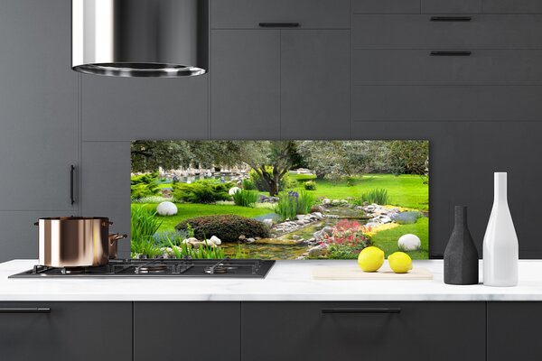 Sklenený obklad Do kuchyne Zahra strom kvety príroda 125x50 cm