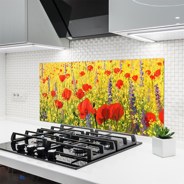 Sklenený obklad Do kuchyne Kvety rastlina príroda 120x60 cm