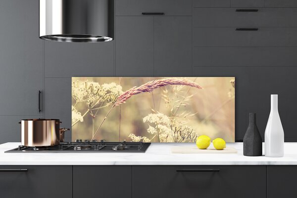 Sklenený obklad Do kuchyne Divoké rastliny príroda 125x50 cm