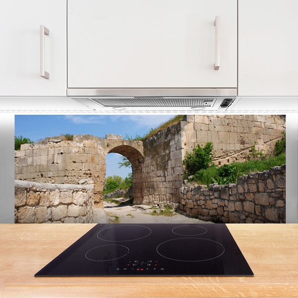 Sklenený obklad Do kuchyne Zrúcanina architektúra 125x50 cm