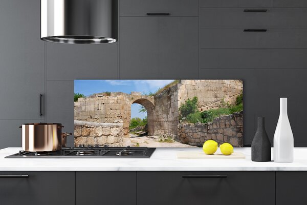 Sklenený obklad Do kuchyne Zrúcanina architektúra 125x50 cm