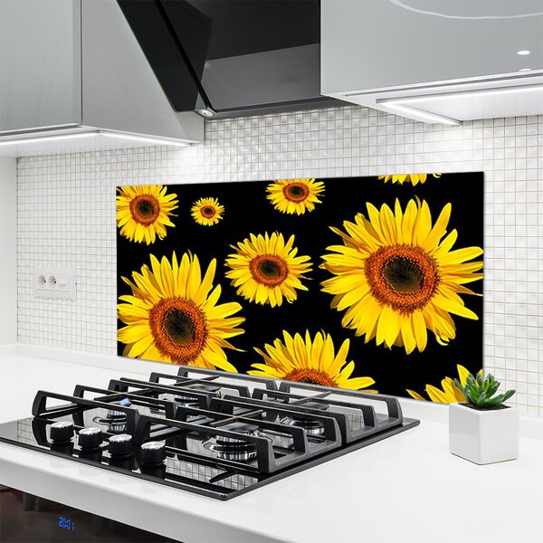 Sklenený obklad Do kuchyne Slnečnica rastlina príroda 120x60 cm