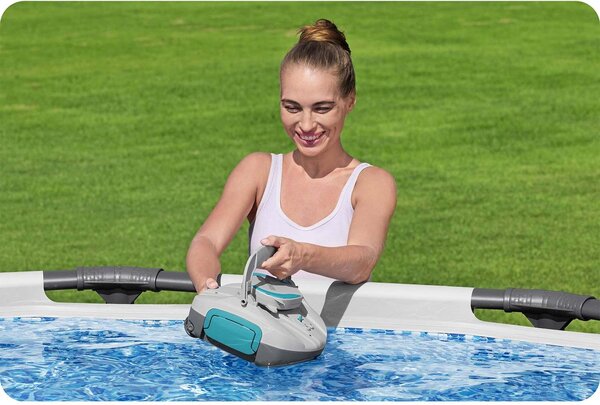 Bestway 58864, Robotický vysávač pre bazén, Bazén, Modrá, Šedá, Nadzemný bazén, 1,5 L, 18 m²