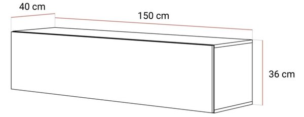 ZÁVESNÝ TV STOLÍK ELEGANTE ORECH 150 cm
