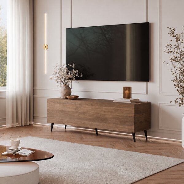 TV STOLÍK ELEGANTE 3 ORECH + ČIERNE NOŽIČKY 150 cm