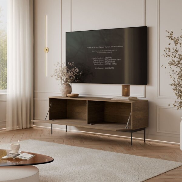 TV STOLÍK ELEGANTE ORECH + ČIERNY PODSTAVEC 150 cm