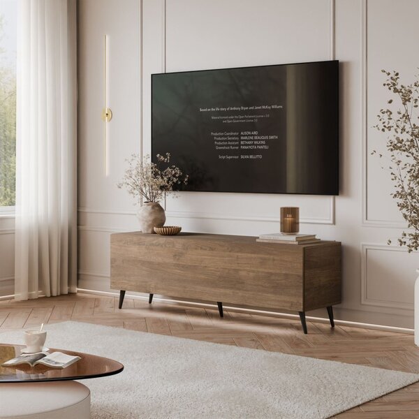 TV STOLÍK ELEGANTE 3 ORECH + ČIERNE NOŽIČKY 150 cm