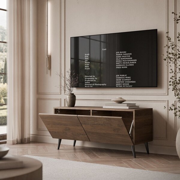 TV STOLÍK ELEGANTE 3 ORECH + ČIERNE NOŽIČKY 100 cm