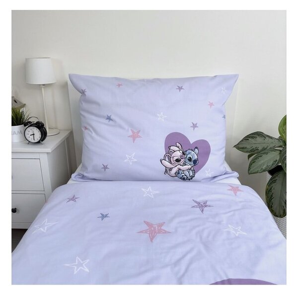 Bavlnené detské obliečky na jednolôžko 140x200 cm Lilo and Stitch "Heart" – Jerry Fabrics