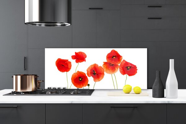 Sklenený obklad Do kuchyne Maky rastlina príroda 125x50 cm