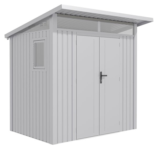 Záhradný domček G21 Madison 427 – 225 x 190 cm, strieborná farba