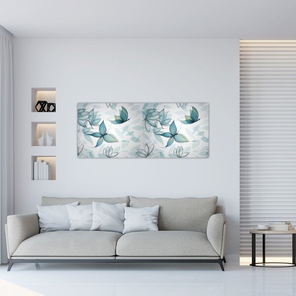 Obraz - Modré motýliky (120x50 cm)