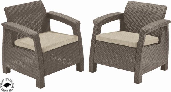Záhradná súprava Corfu II DUO – cappuccino / krémová