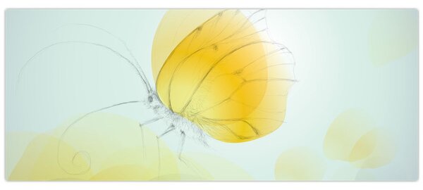 Obraz - Žltý motýľ (120x50 cm)