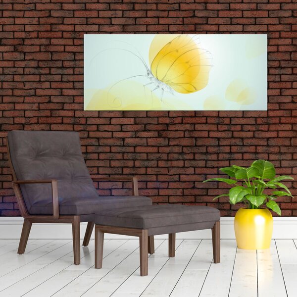 Obraz - Žltý motýľ (120x50 cm)