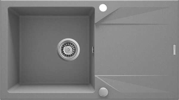 Deante Evora, granitový drez na dosku 780x440x193 mm, 3,5" + priestorovo úsporný sifón, 1-komorový, šedá, ZQJ_S113