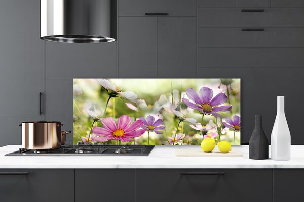 Sklenený obklad Do kuchyne Kvety rastlina príroda 125x50 cm