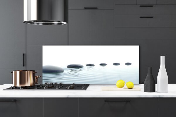 Sklenený obklad Do kuchyne Kamene voda umenie 125x50 cm