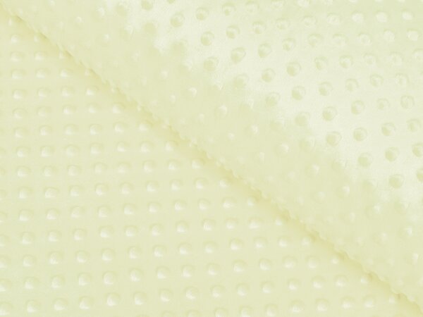 Detská látka Minky 3D bodky MKP-043 Pastelovo žltozelená - šírka 150 cm