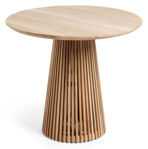 Okrúhly jedálenský stôl z tíkového dreva v prírodnej farbe ø 90 cm Jeanette – Kave Home