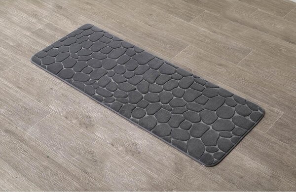 Predložka do kúpeľne Stones, 45x120 cm, grafitová