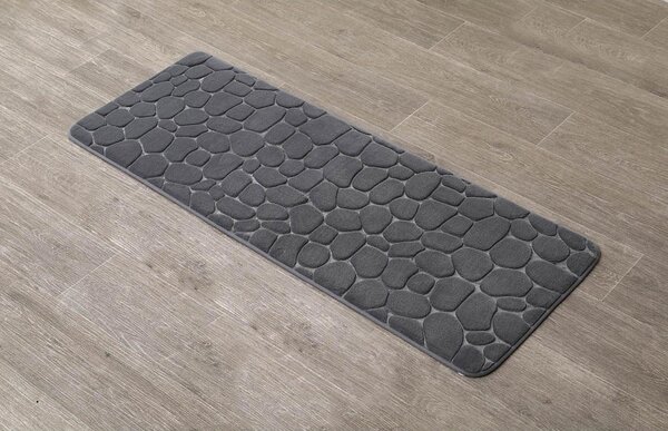 Predložka do kúpeľne Stones, 45x120 cm, grafitová