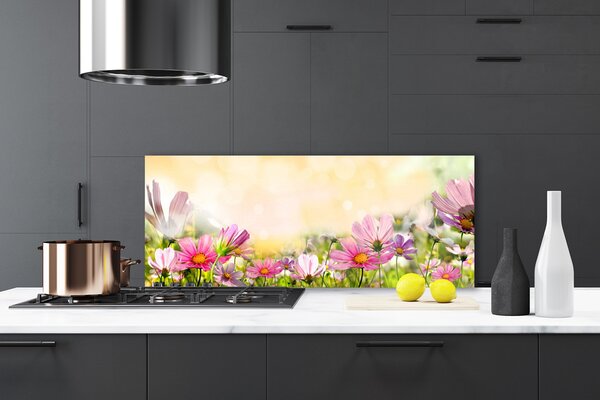 Sklenený obklad Do kuchyne Kvety rastlina príroda 125x50 cm