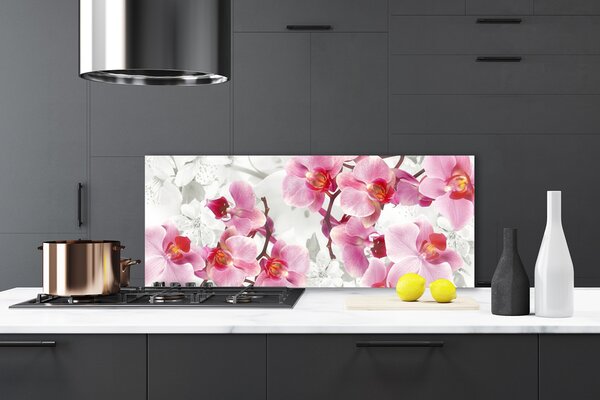 Sklenený obklad Do kuchyne Kvety rastlina príroda 125x50 cm