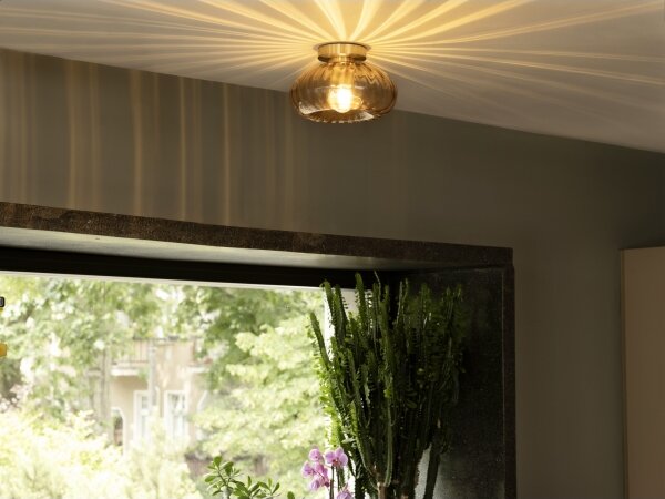 Osram - Stropné svietidlo GOLD GLASS 1xE27/12W/230V pr. 28 cm zlatá/dymová