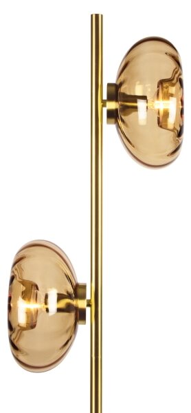 Osram - Stojacia lampa GOLD GLASS 2xE14/12W/230V zlatá/dymová béžová