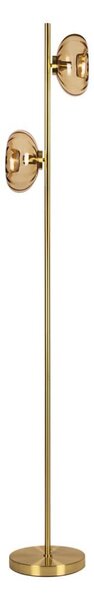 Osram - Stojacia lampa GOLD GLASS 2xE14/12W/230V zlatá/dymová béžová