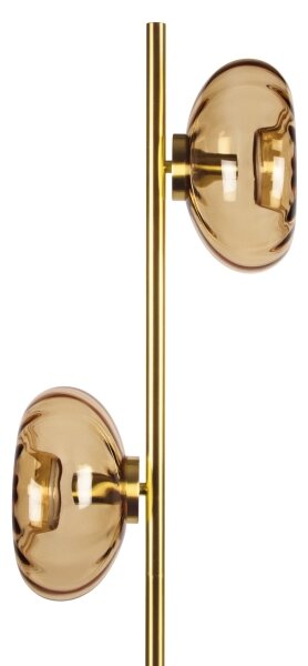 Osram - Stojacia lampa GOLD GLASS 2xE14/12W/230V zlatá/dymová béžová